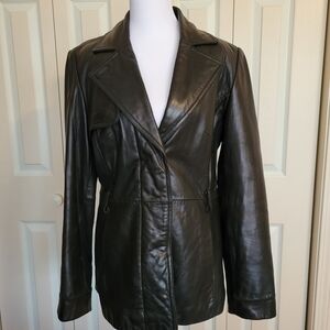 Worthington Women's Black 100% Nappa Leather Jacket Size Small